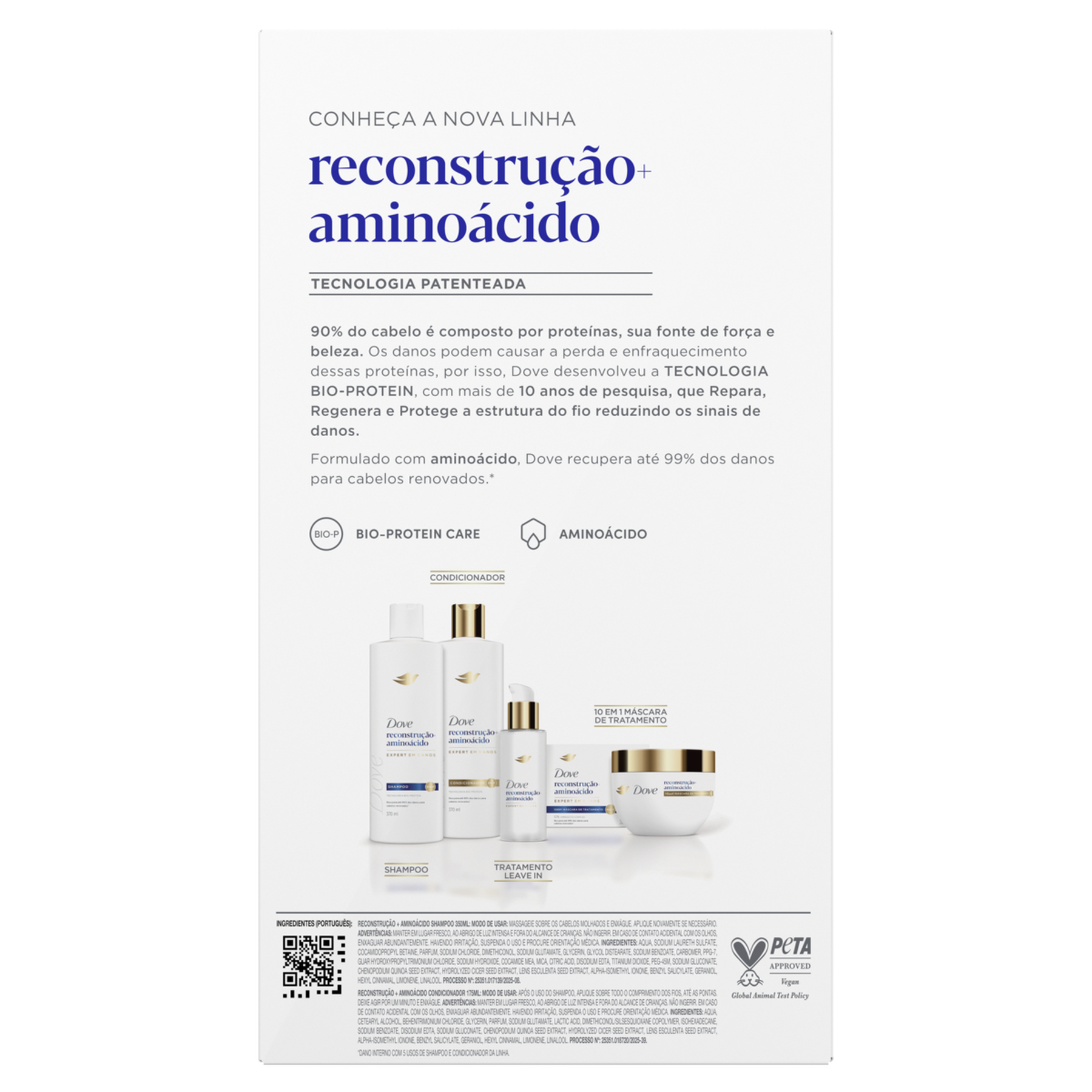 Shampoo 350ml + Condicionador 175ml Dove Reconstru&ccedil;&atilde;o + Amino&aacute;cido