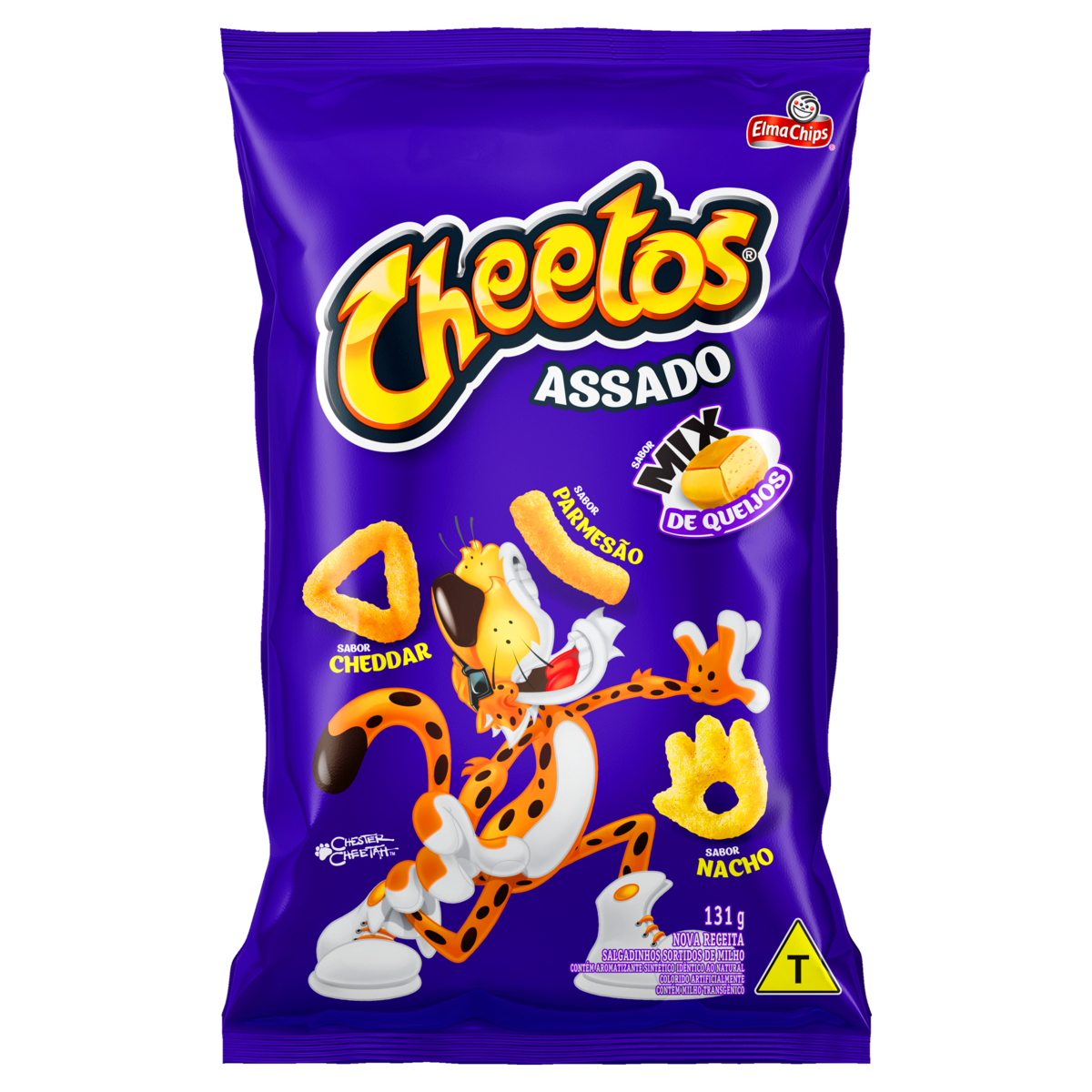 Salgadinho de Milho Mix de Queijos Cheetos Elma Chips Pacote 131g