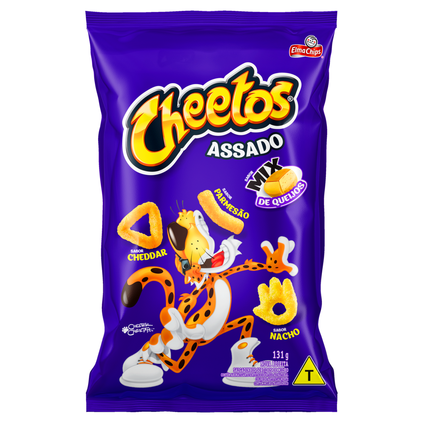 Salgadinho de Milho Mix de Queijos Cheetos Elma Chips Pacote 131g