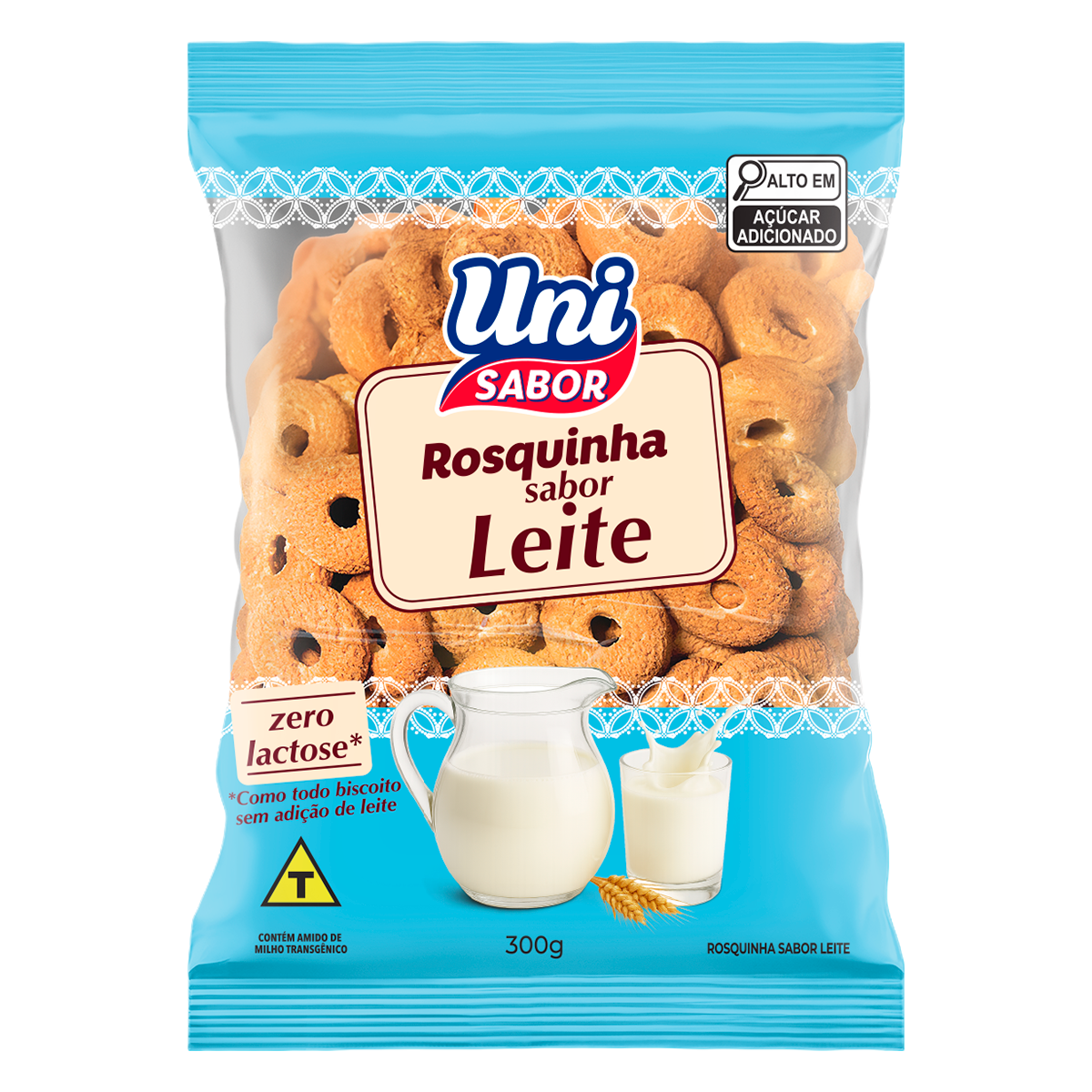 Rosquinha Leite Uni Sabor Pacote 300g