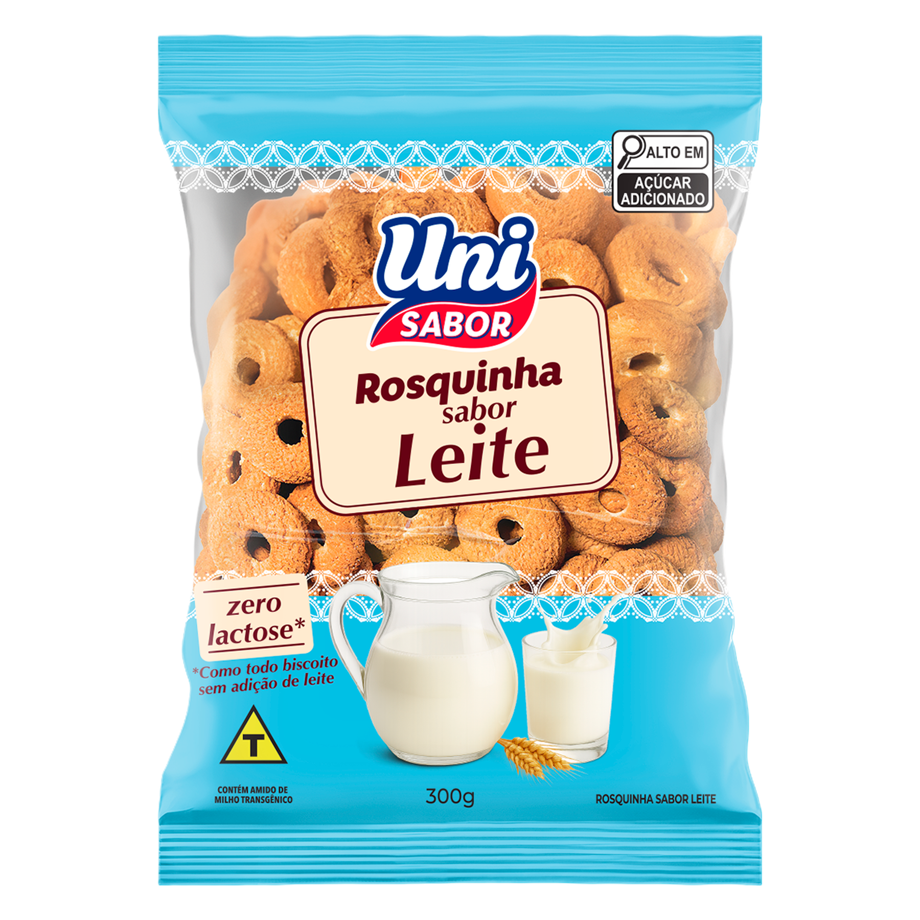 Rosquinha Leite Uni Sabor Pacote 300g
