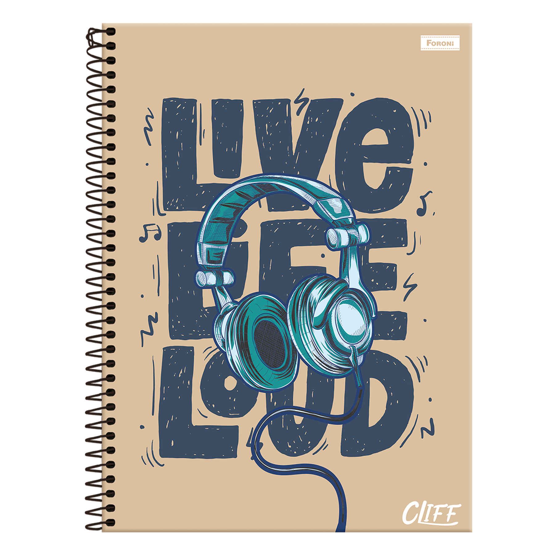 Caderno Universit&aacute;rio Capa Dura Cliff Masculino Foroni C/80 Folhas