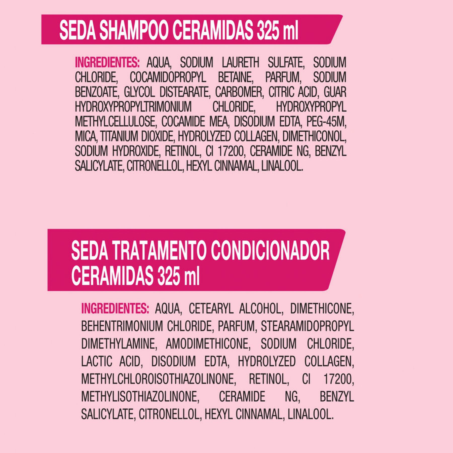 Shampoo 325ml + Condicionador 325ml Ceramidas Seda Cocriações