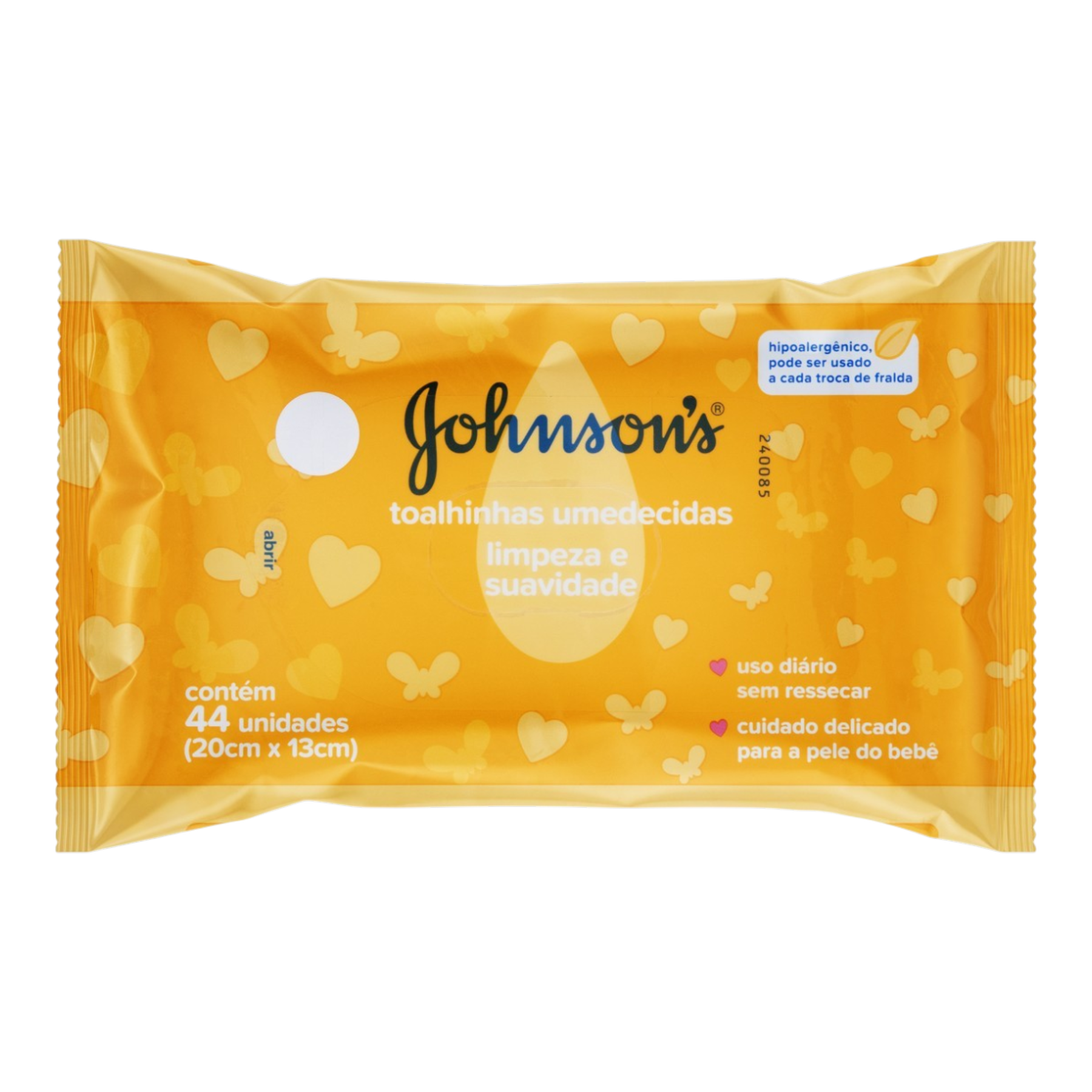 Toalha Umedecida Infantil Limpeza e Suavidade Johnson's Pacote 44 Folhas