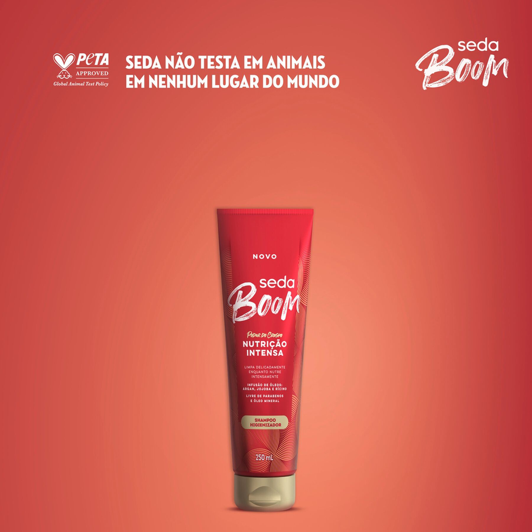 Shampoo Higienizador Nutrição Intensa Seda Boom Bisnaga 250ml