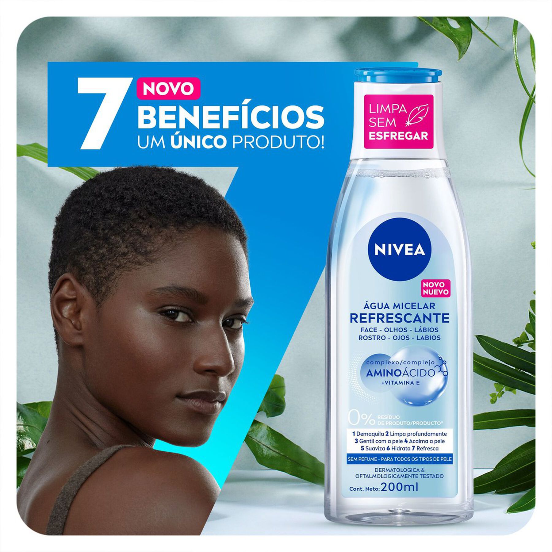 &Aacute;gua Micelar Solu&ccedil;&atilde;o de Limpeza Nivea Micellair Frasco 200ml