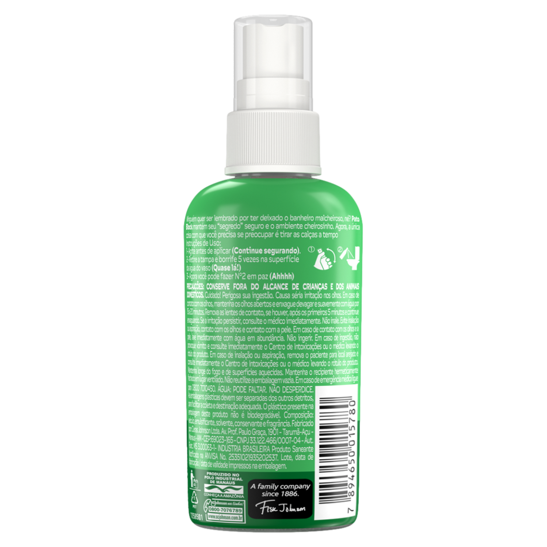 Odorizador Sanit&aacute;rio L&iacute;quido Eucalipto Pato Block 60ml Spray