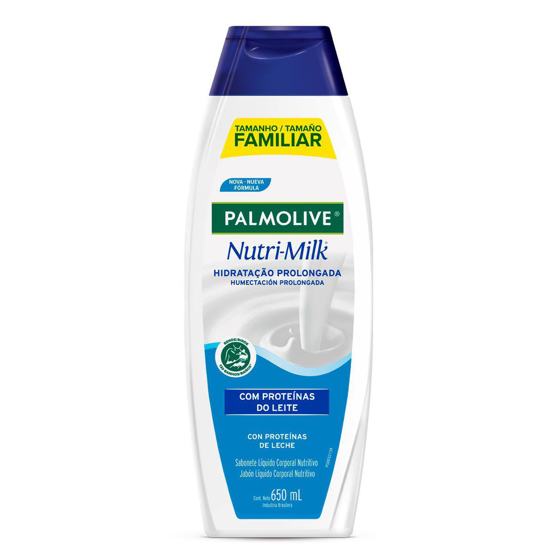 Sabonete L&iacute;quido Hidrata&ccedil;&atilde;o Prolongada Nutri-Milk Palmolive Frasco 650ml - Embalagem Tamanho Fam&iacute;lia