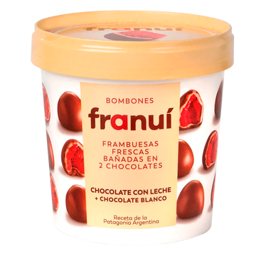 Bombom Framboesa Fresca Chocolate ao Leite Franuí Pote 150g