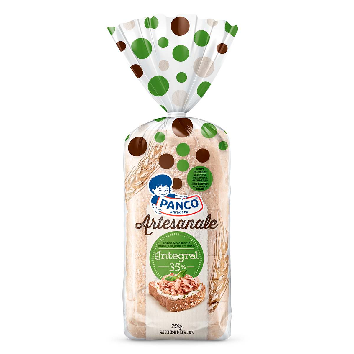 P&atilde;o de Forma 35% Integral Artesanale Panco Pacote 350g