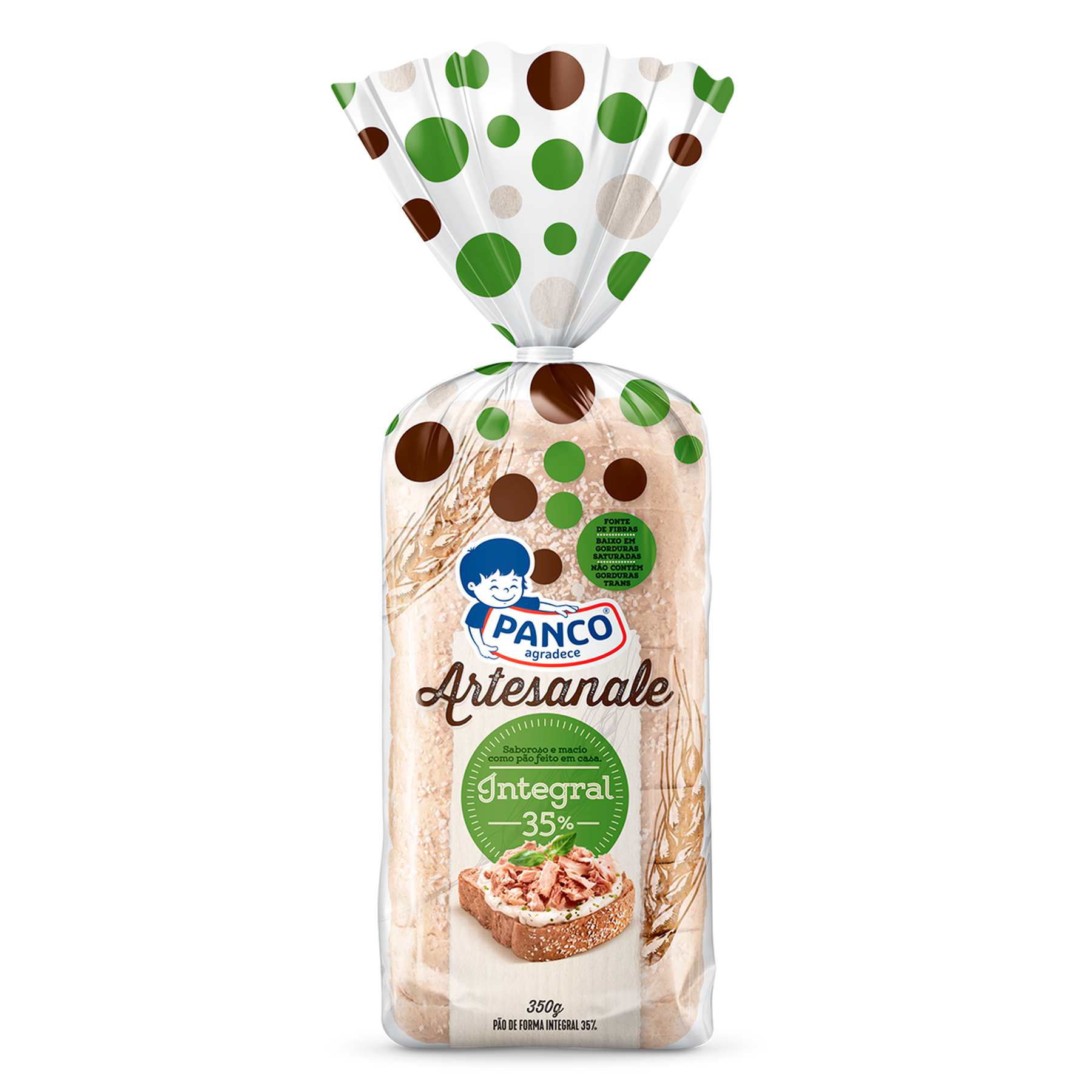 P&atilde;o de Forma 35% Integral Artesanale Panco Pacote 350g