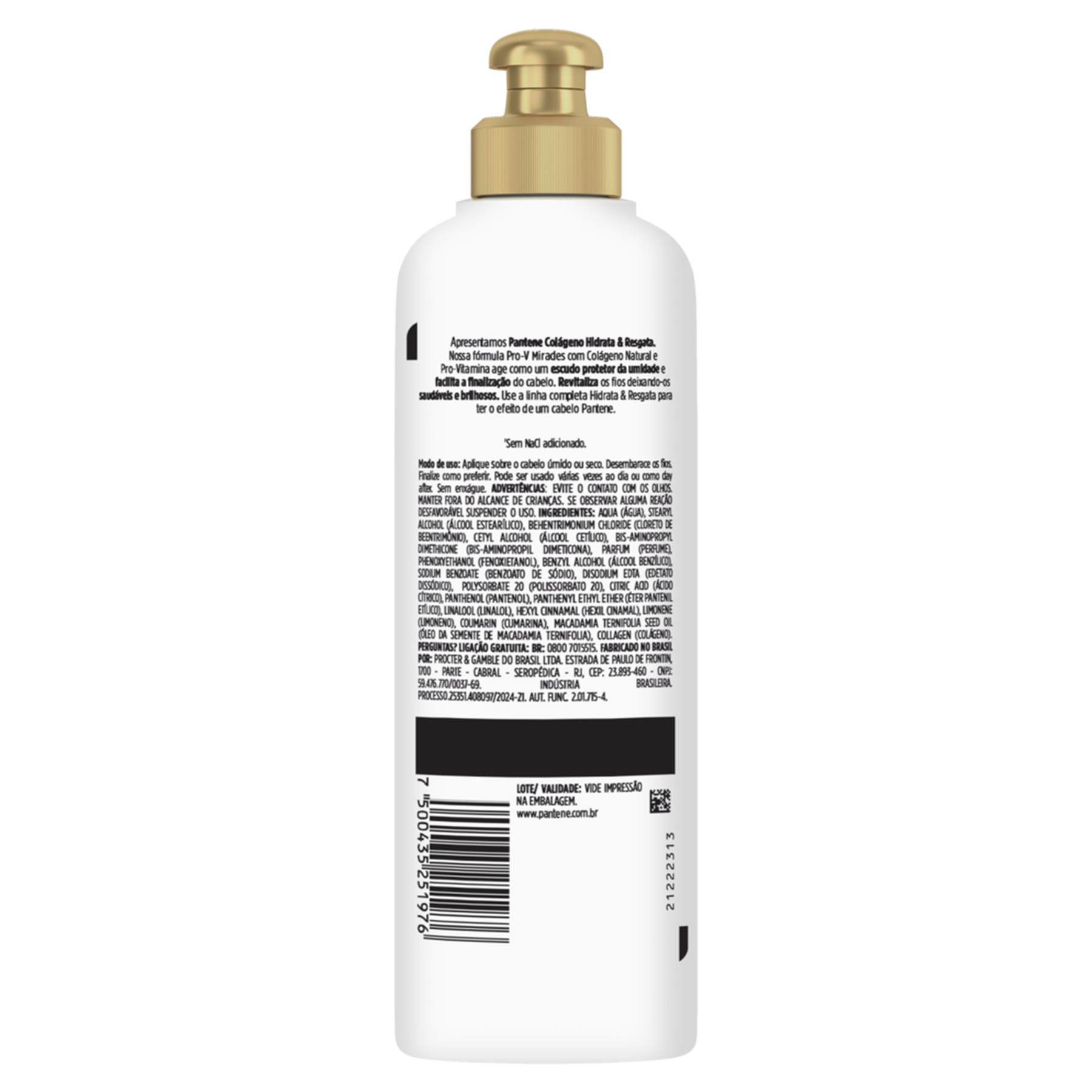Creme para Pentear Colágeno Hidrata e Resgata Pantene Frasco 240g