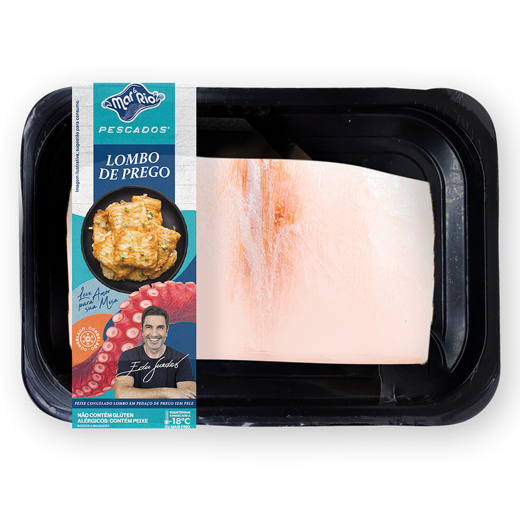 Lombo de Prego em Peda&ccedil;o sem Pele Congelado Mar&Rio Pescados Bandeja 300g