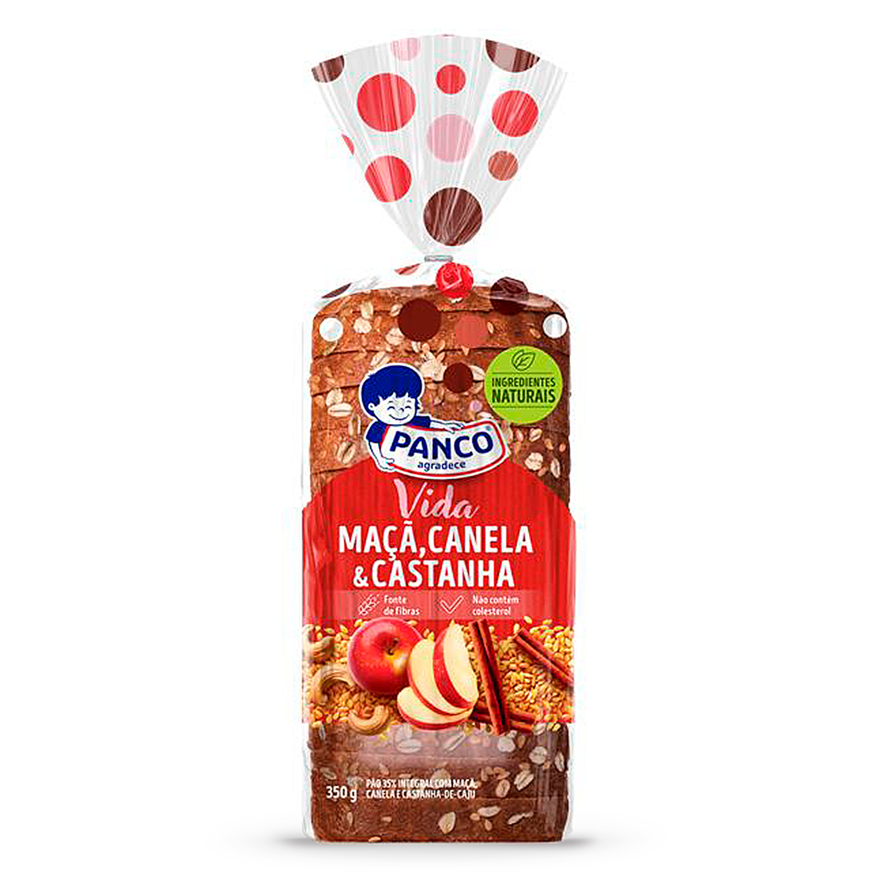 P&atilde;o de Forma Integral Ma&ccedil;&atilde; e Canela Vida Panco Pacote 350g