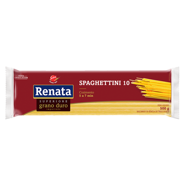 Macarrão de Sêmola de Trigo Grano Duro Spaghettini 10 Renata Superiores Pacote 500g