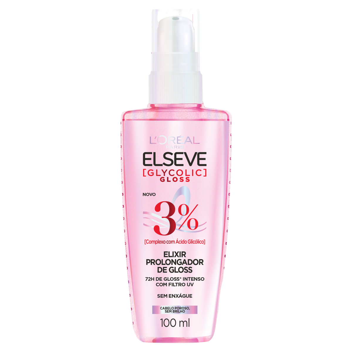 Elixir Prolongador Glycolic Gloss Elseve L'or&eacute;al Paris Frasco 100ml