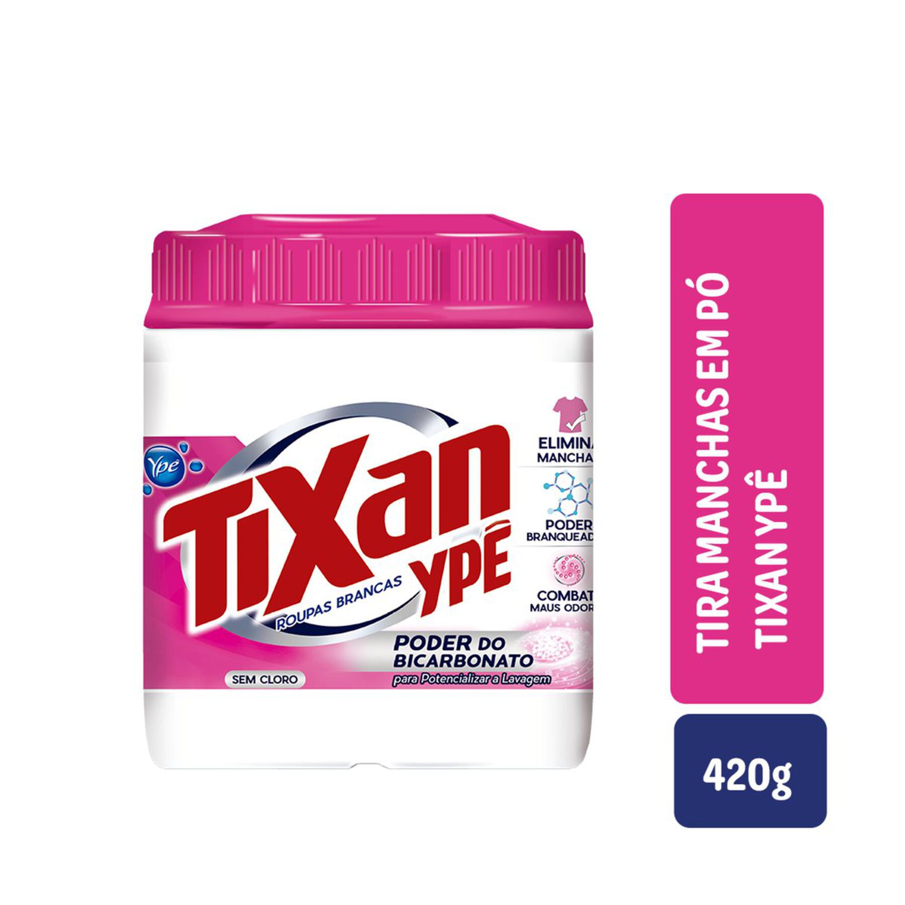 Tira Manchas em P&oacute; Roupas Brancas Tixan Yp&ecirc; Pote 420g&nbsp;