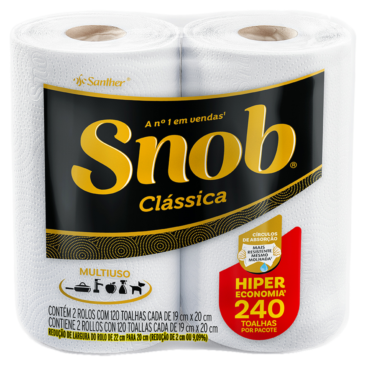 Toalha de Papel Cl&aacute;ssica Snob Pacote C/240 Unidades
