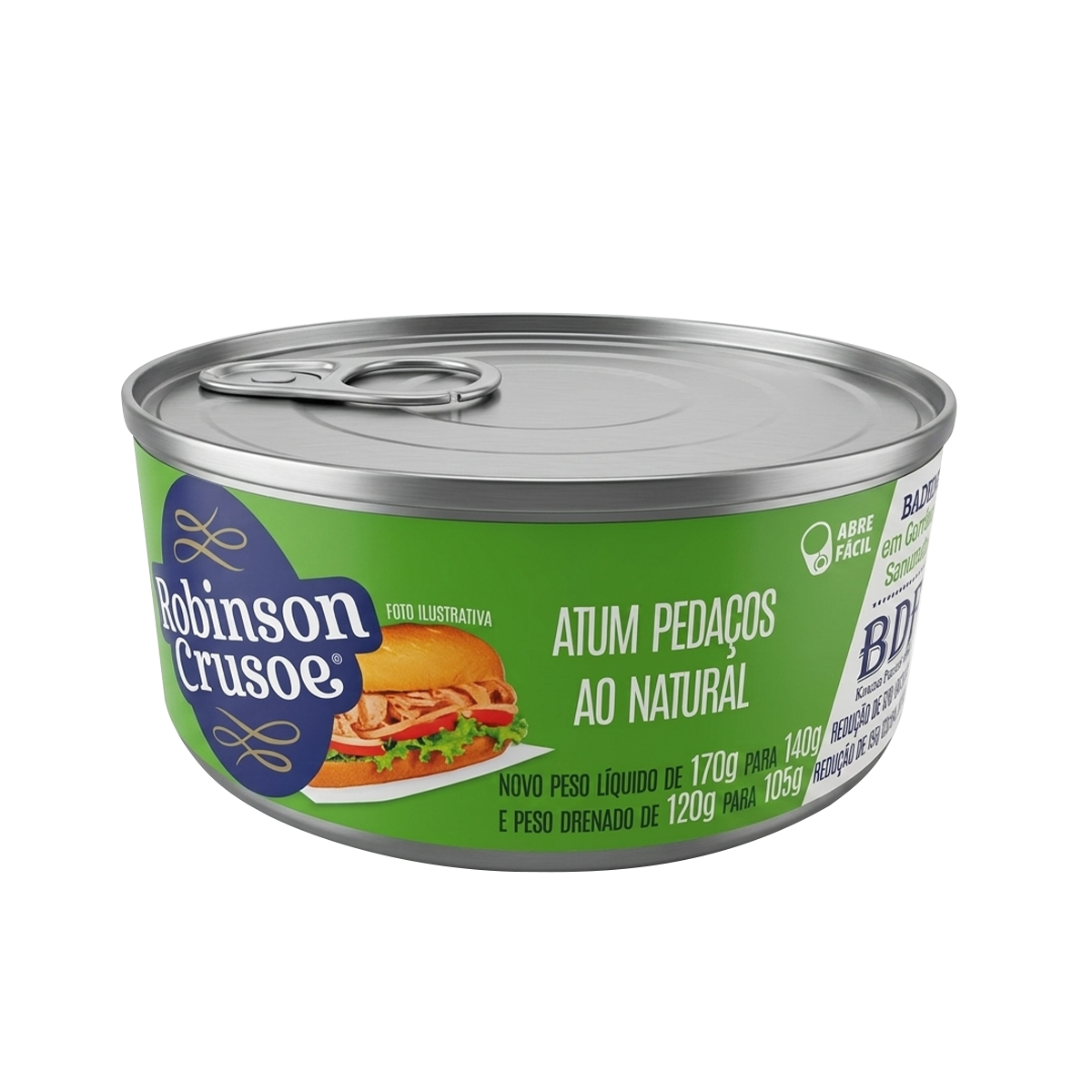 Atum Peda&ccedil;os ao Natural Robinson Crusoe Lata 105g