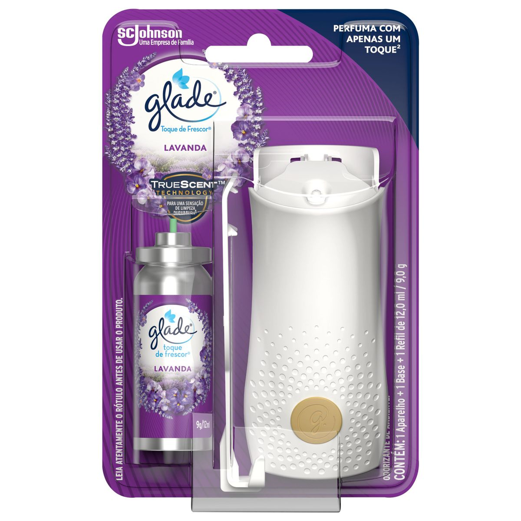 Aparelho e Odorizador de Ambiente Lavanda Glade Toque de Frescor Blister 12ml&nbsp;