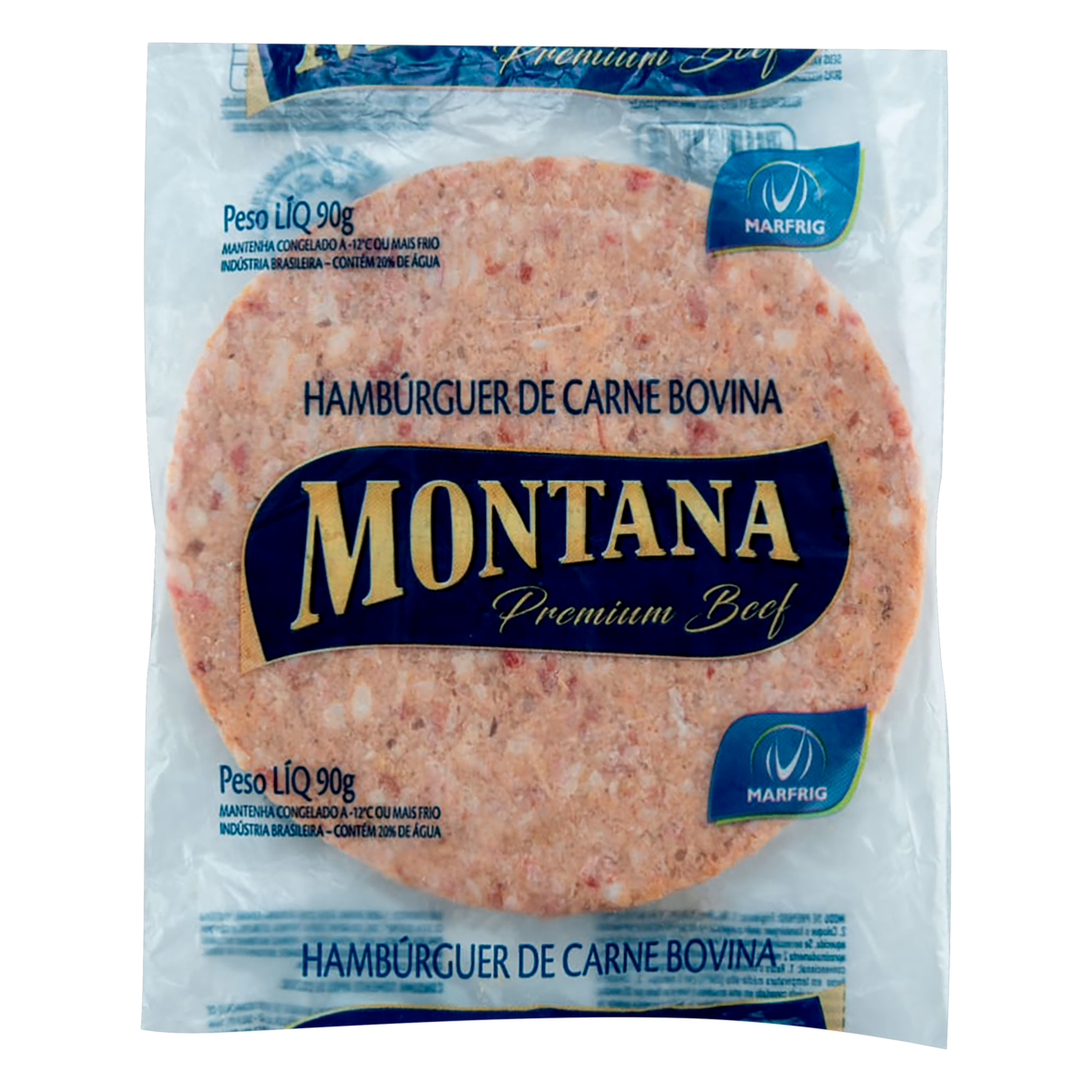 Hambúrguer de Carne Bovina Montana Premium Beef Marfrig Pacote 90g
