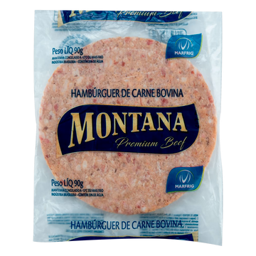 Hambúrguer de Carne Bovina Montana Premium Beef Marfrig Pacote 90g