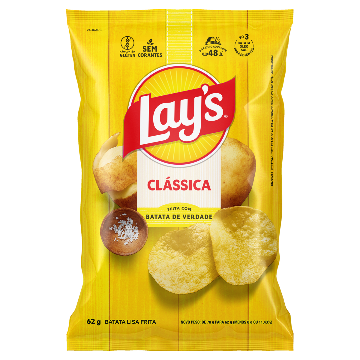 Batata Frita Lisa Cl&aacute;ssica Lay's Pacote 62g