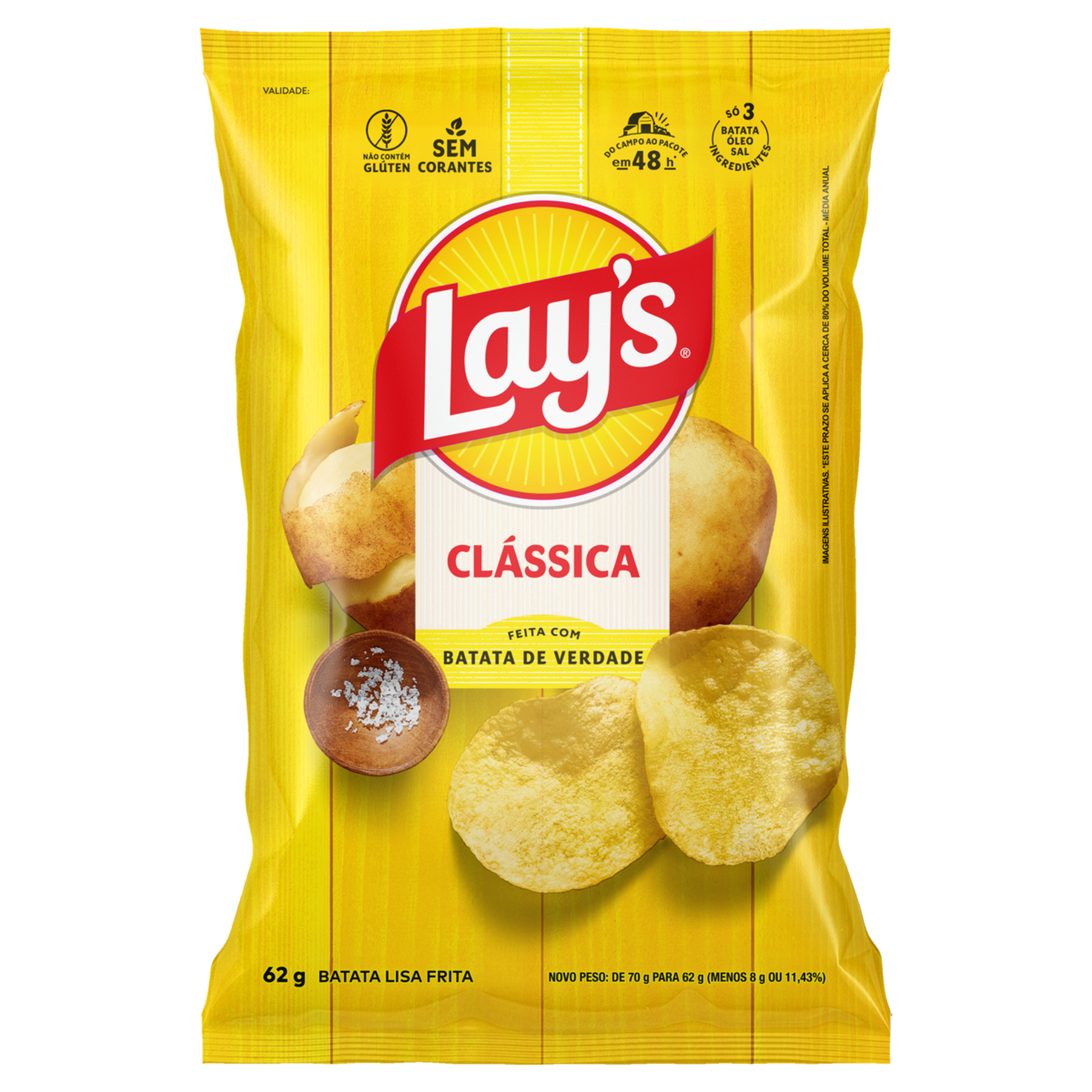 Batata Frita Lisa Cl&aacute;ssica Lay's Pacote 62g
