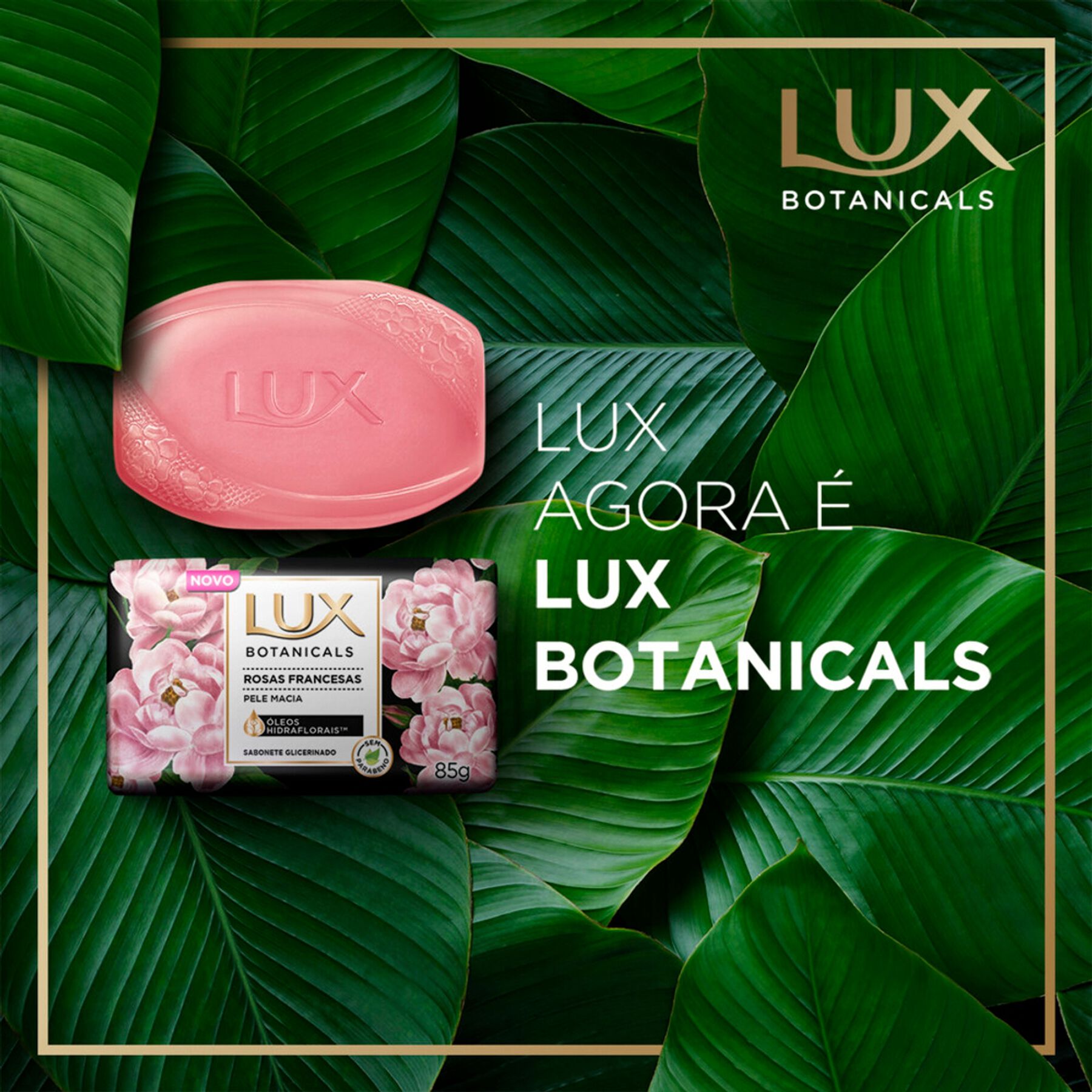 Sabonete em Barra Glicerinado Rosas Francesas Lux Botanicals Envoltório 85g