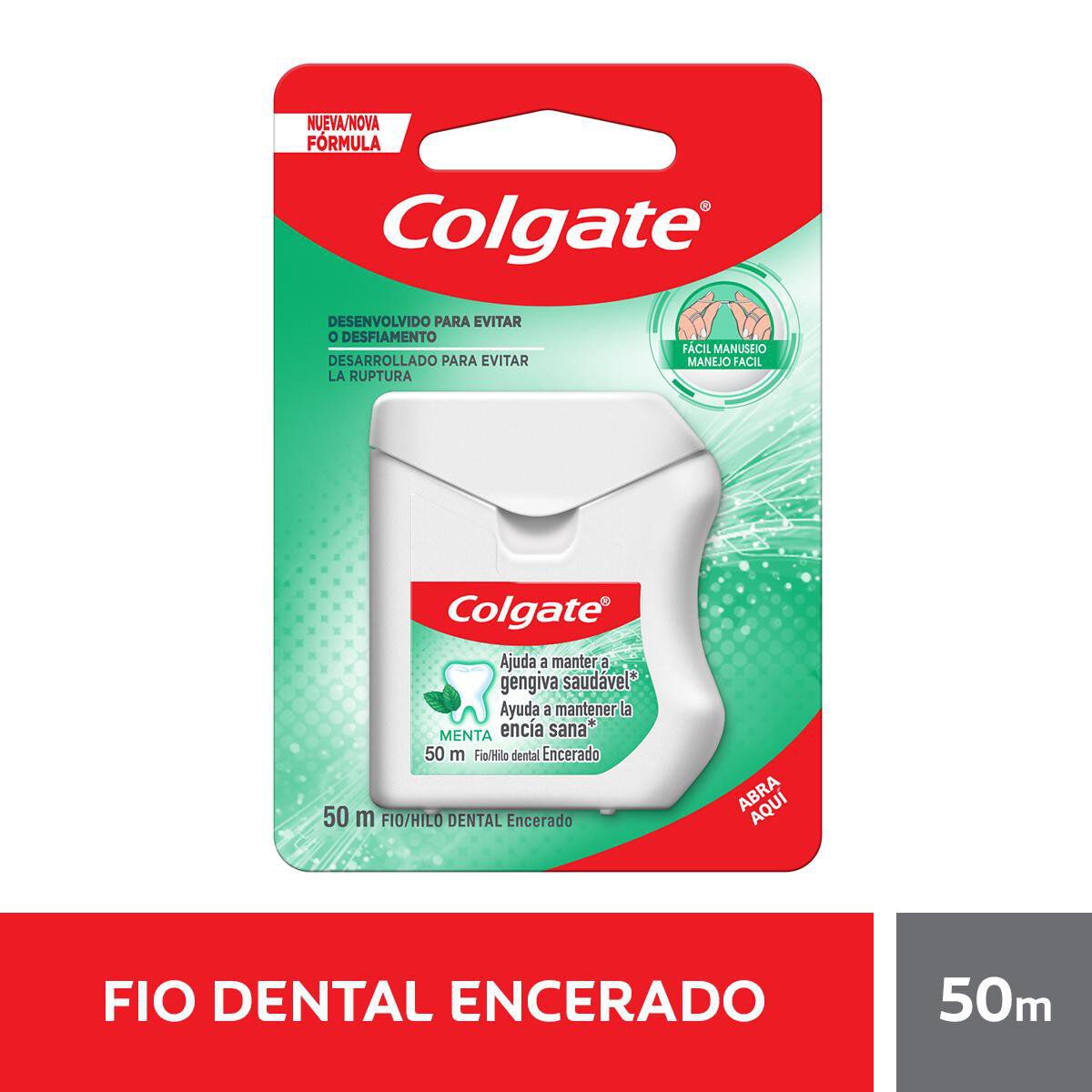 Fio Dental Encerado de Menta Colgate Cartela 50m