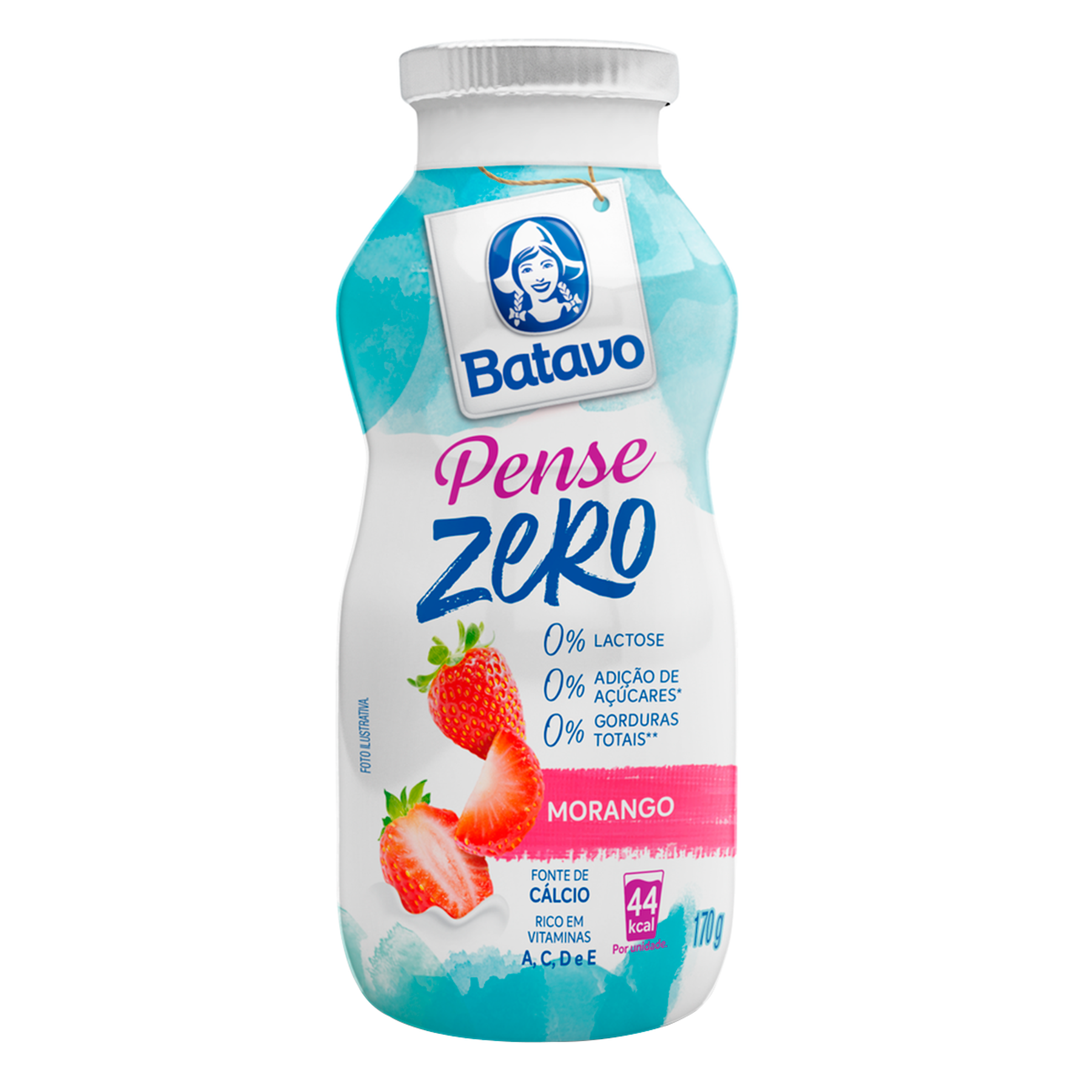 Bebida Láctea Morango Pense Zero Batavo 170g