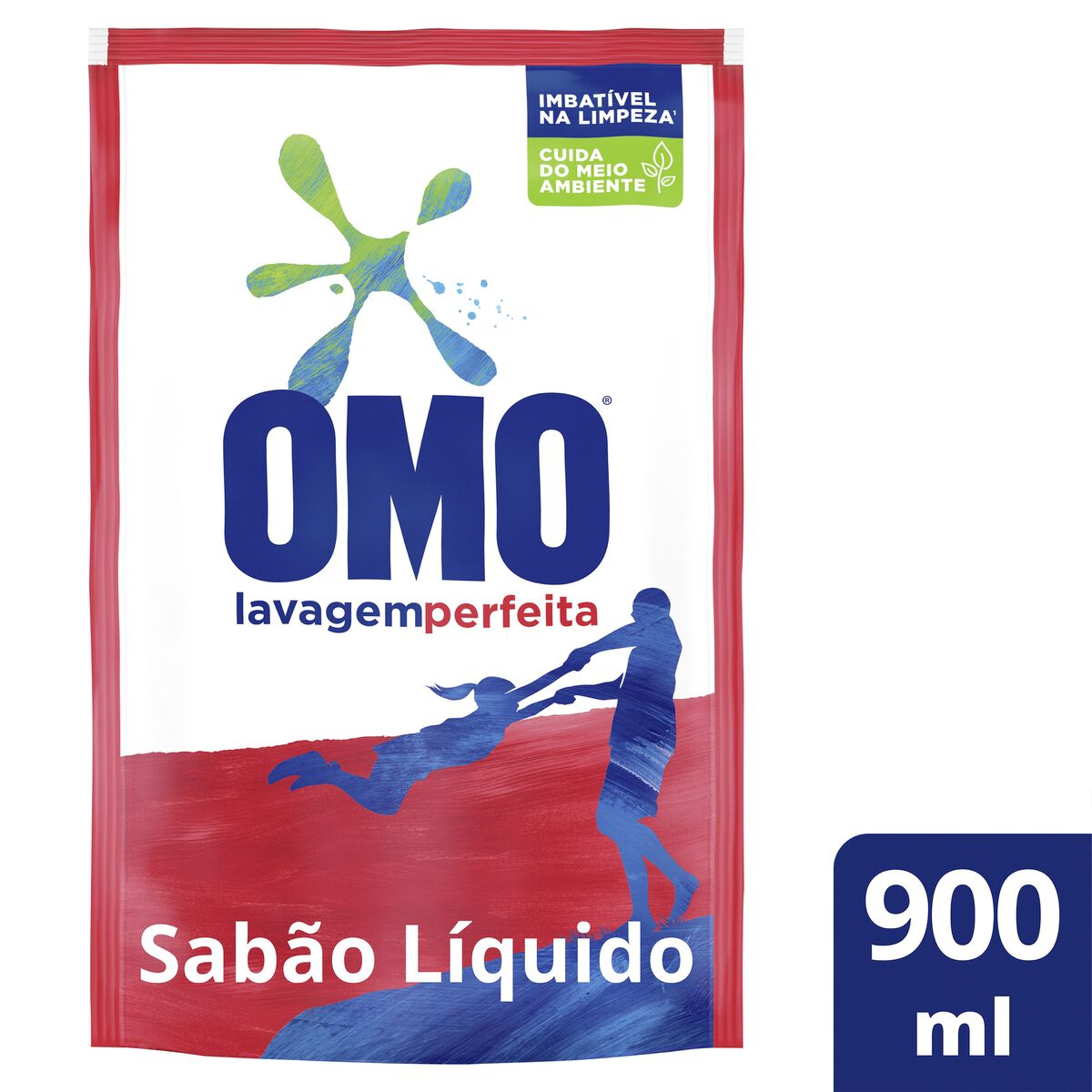 Sab&atilde;o L&iacute;quido Omo Lavagem Perfeita Sach&ecirc; 900ml Refil Econ&ocirc;mico