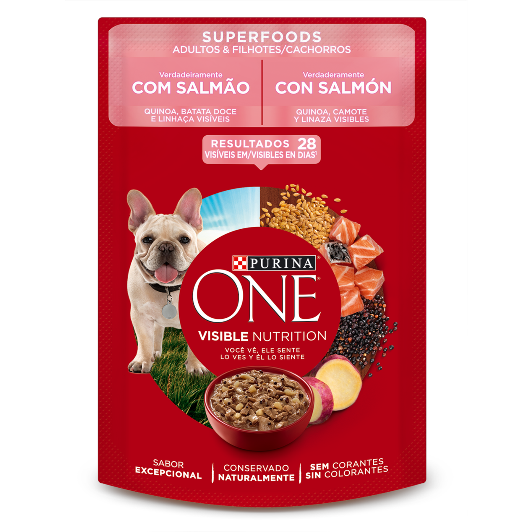 Alimento para Cães Adultos e Filhotes Salmão Purina One Superfoods Sachê 85g