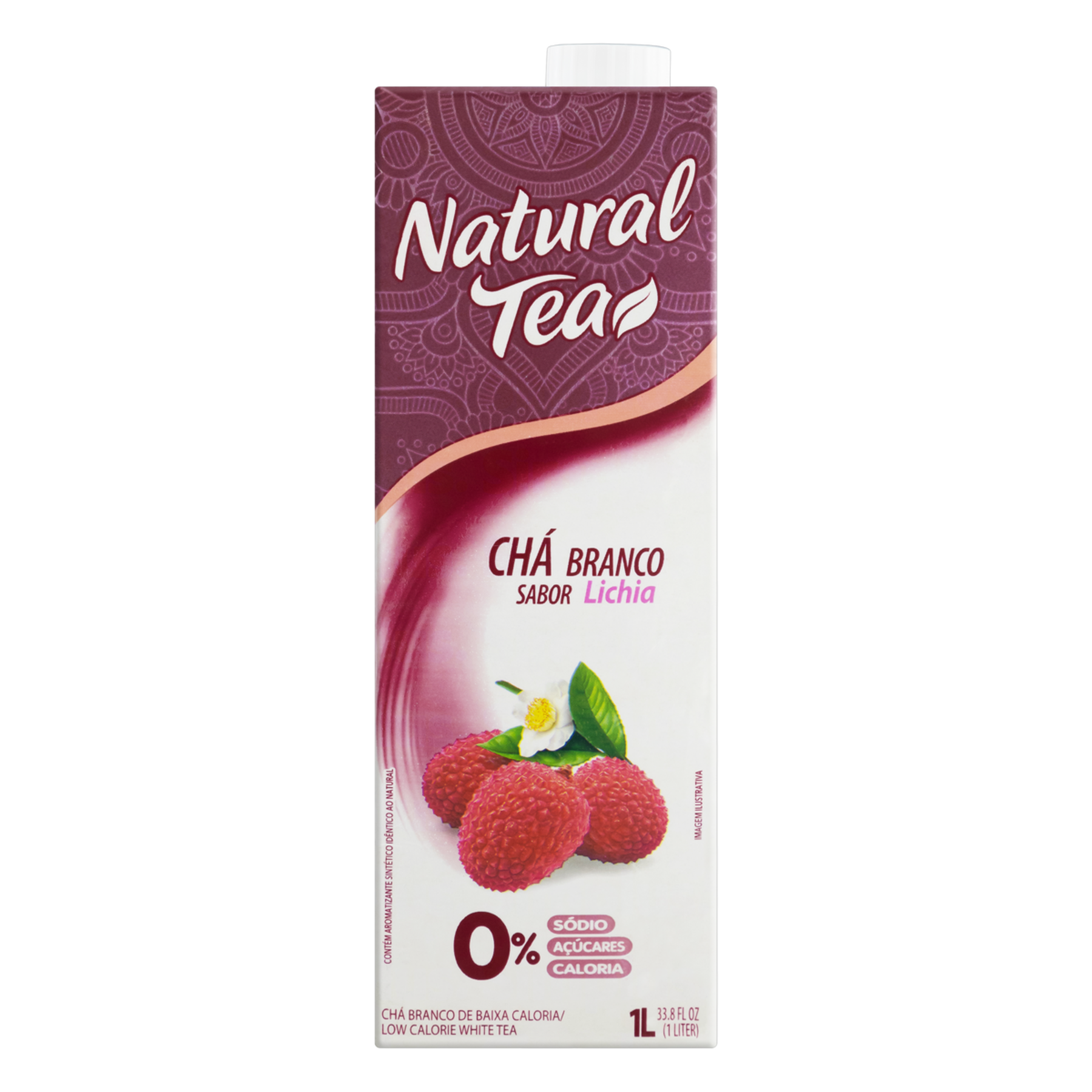 Ch&aacute; Branco Lichia Zero A&ccedil;&uacute;car Natural Tea Caixa 1l