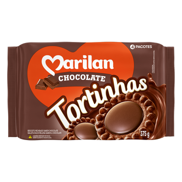 Biscoito Recheio Chocolate Marilan Tortinhas Pacote 375g