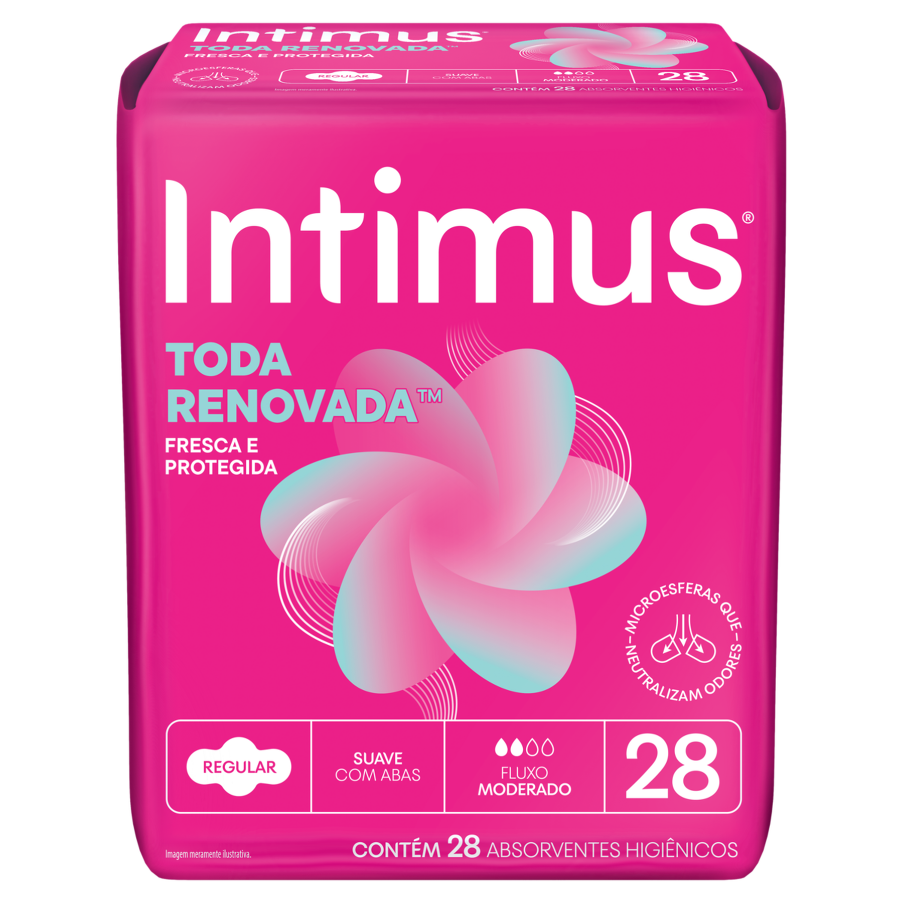 Absorvente com Abas Suave Regular Toda Renovada Intimus Pacote 28 Unidades