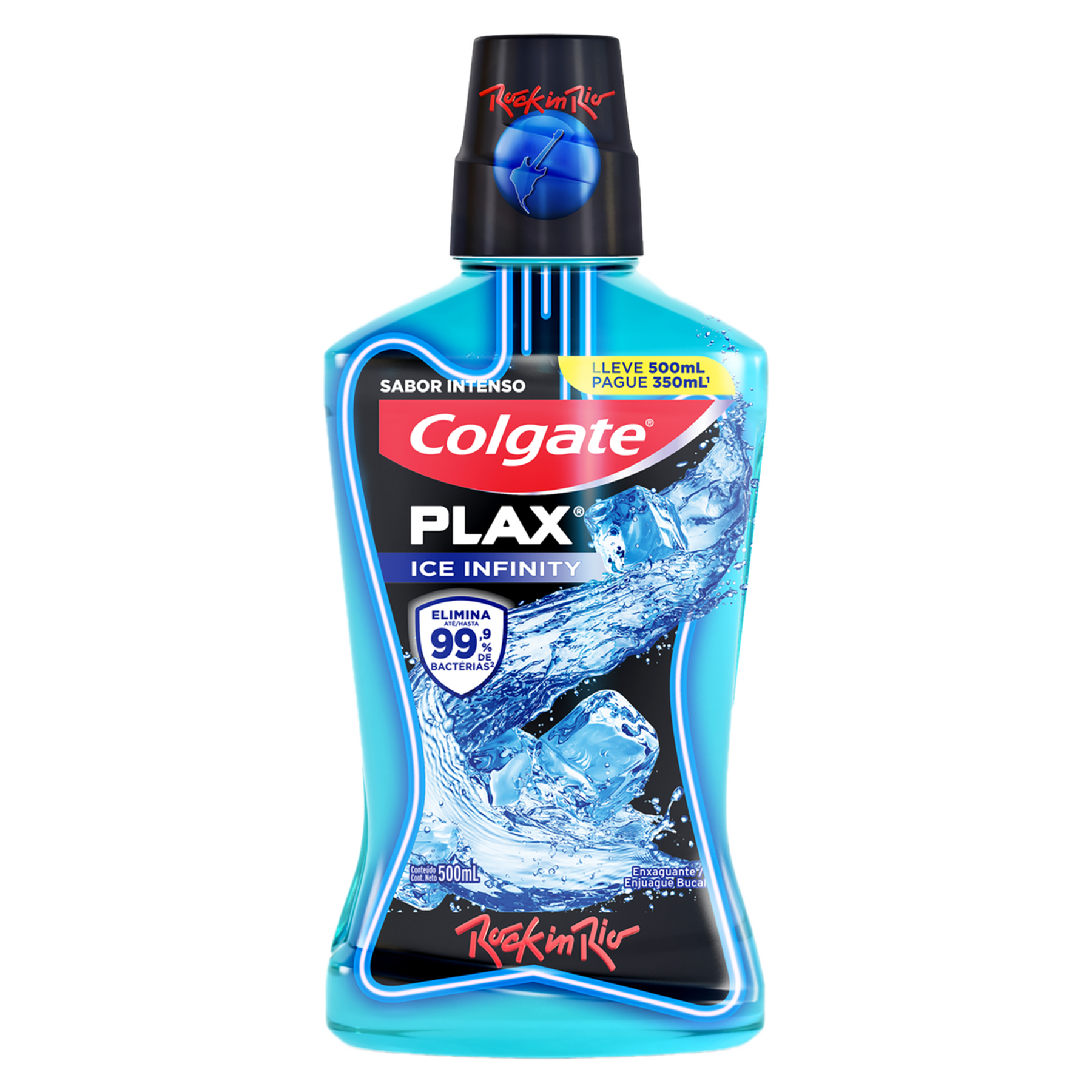 Enxaguante Bucal Plax Ice Infinity Colgate Frasco 500ml - Embalagem Leve 500ml Pague 350ml