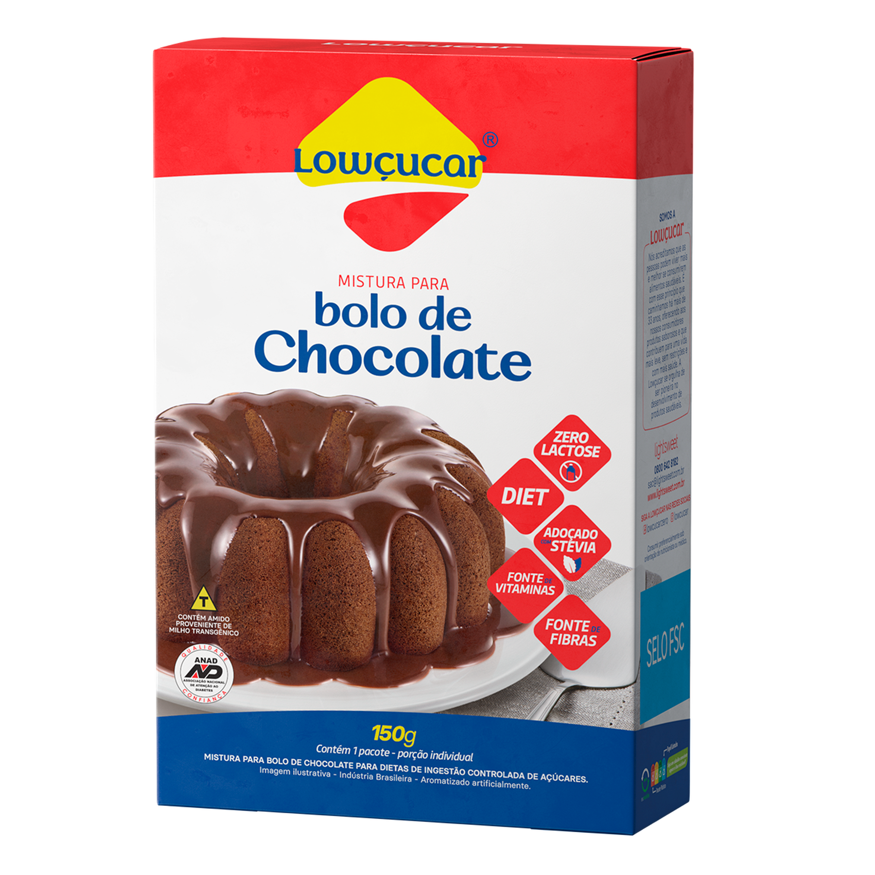 Mistura para Bolo Chocolate Lowçucar Caixa 150g