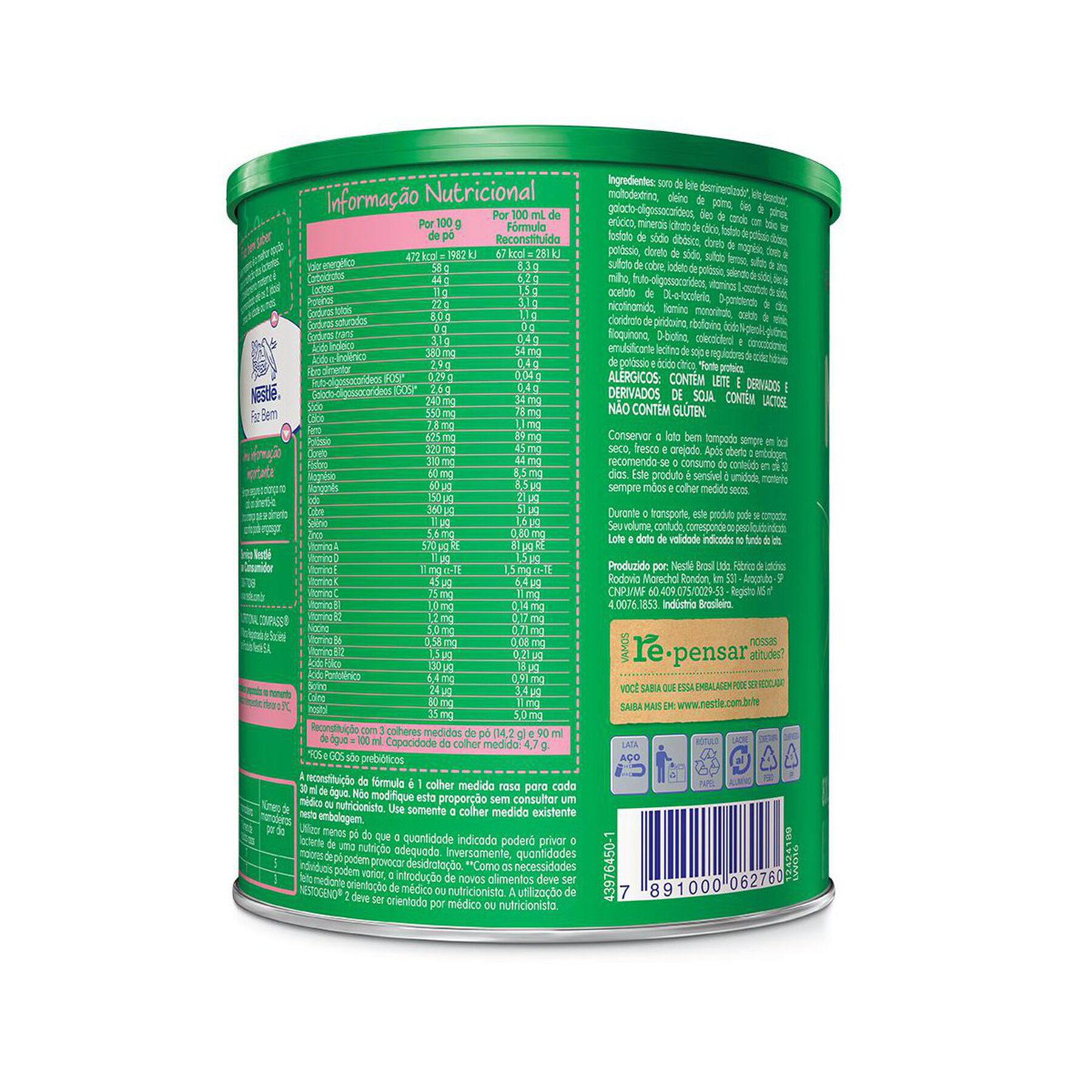 Fórmula Infantil Nestogeno 2 800g