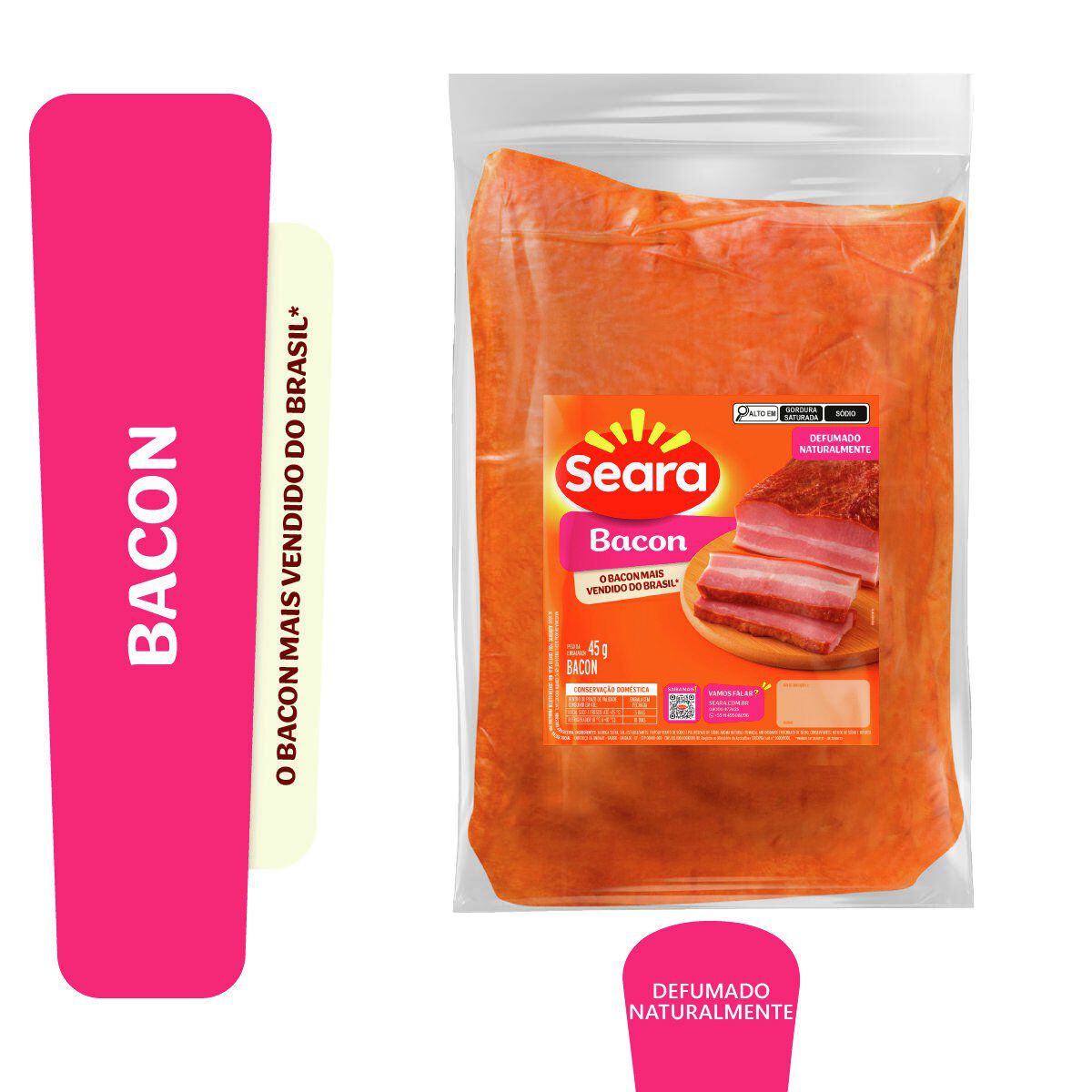 Bacon Su&iacute;no Defumado Manta Seara aprox. 367g