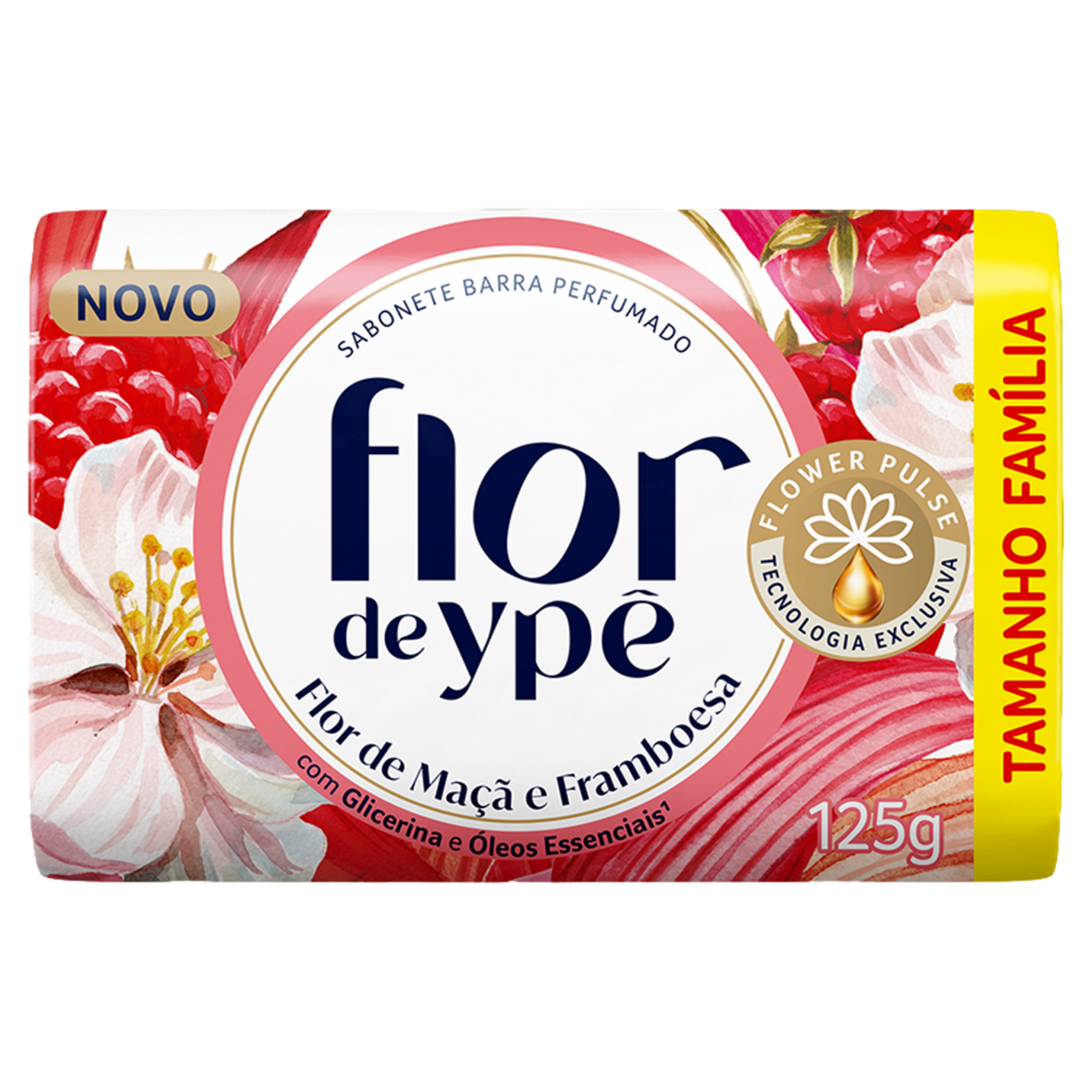 Sabonete Barra Flor de Yp&ecirc; Flor de Ma&ccedil;&atilde; e Framboesa Envolt&oacute;rio 125g&nbsp;