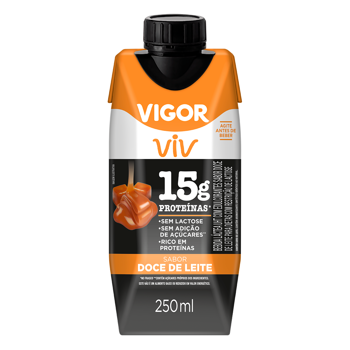 Bebida L&aacute;ctea UHT Doce de Leite Viv Protein Vigor Caixa 250ml