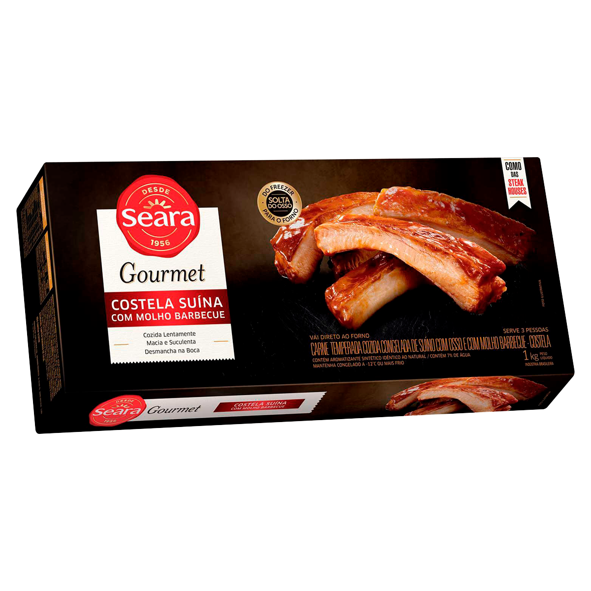 Costela Su&iacute;na com Molho Barbecue Seara Gourmet Caixa 1kg&nbsp;