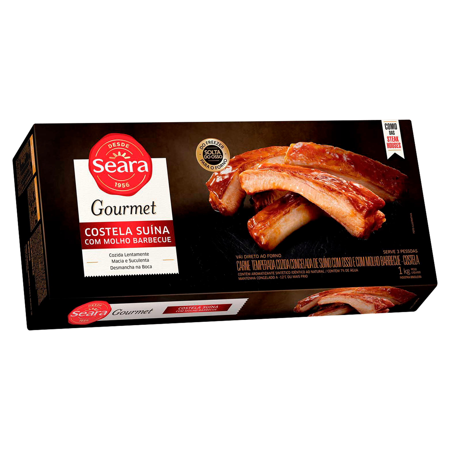 Costela Su&iacute;na com Molho Barbecue Seara Gourmet Caixa 1kg&nbsp;