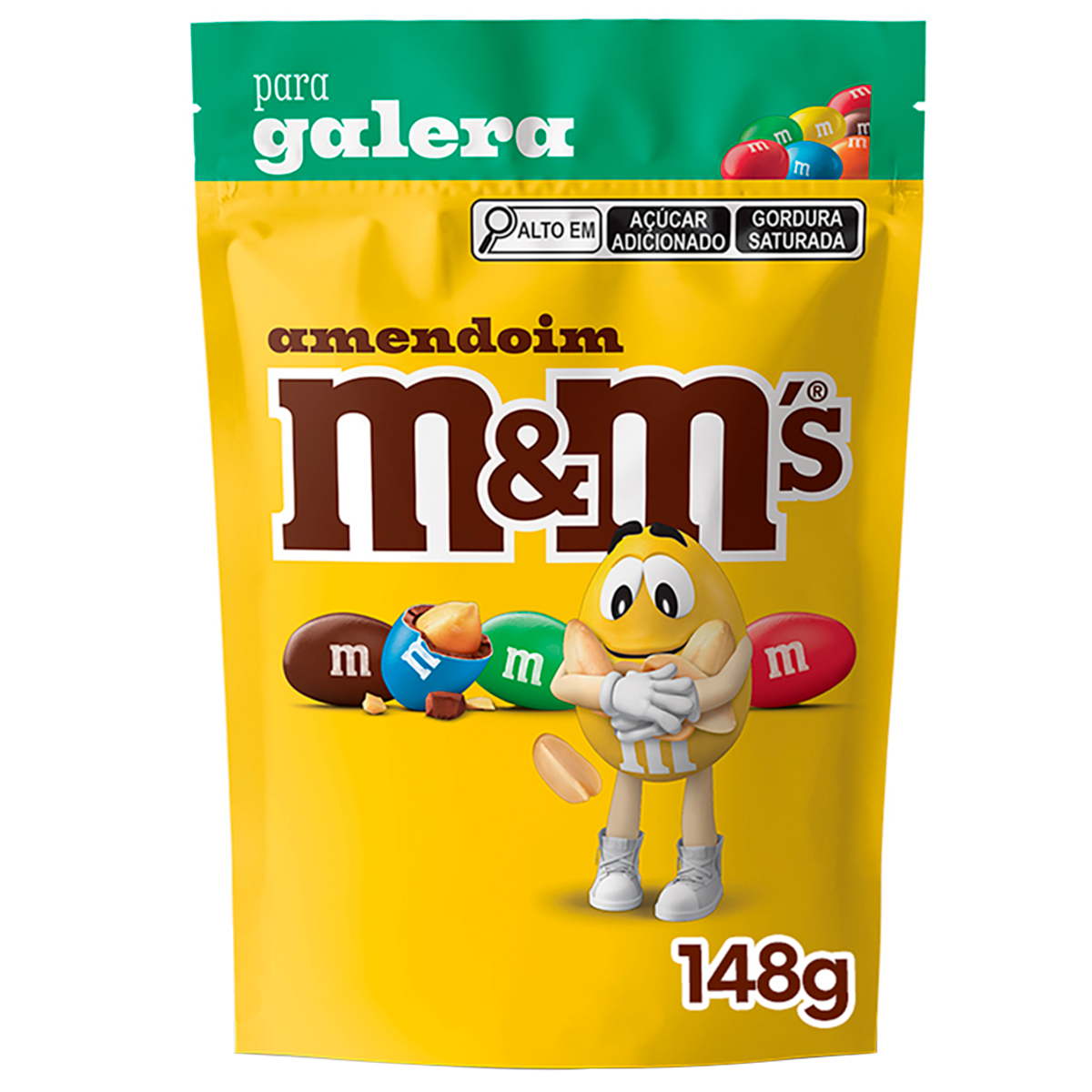 Confeito de Chocolate ao Leite com Amendoim M&M's Sach&ecirc; 148g
