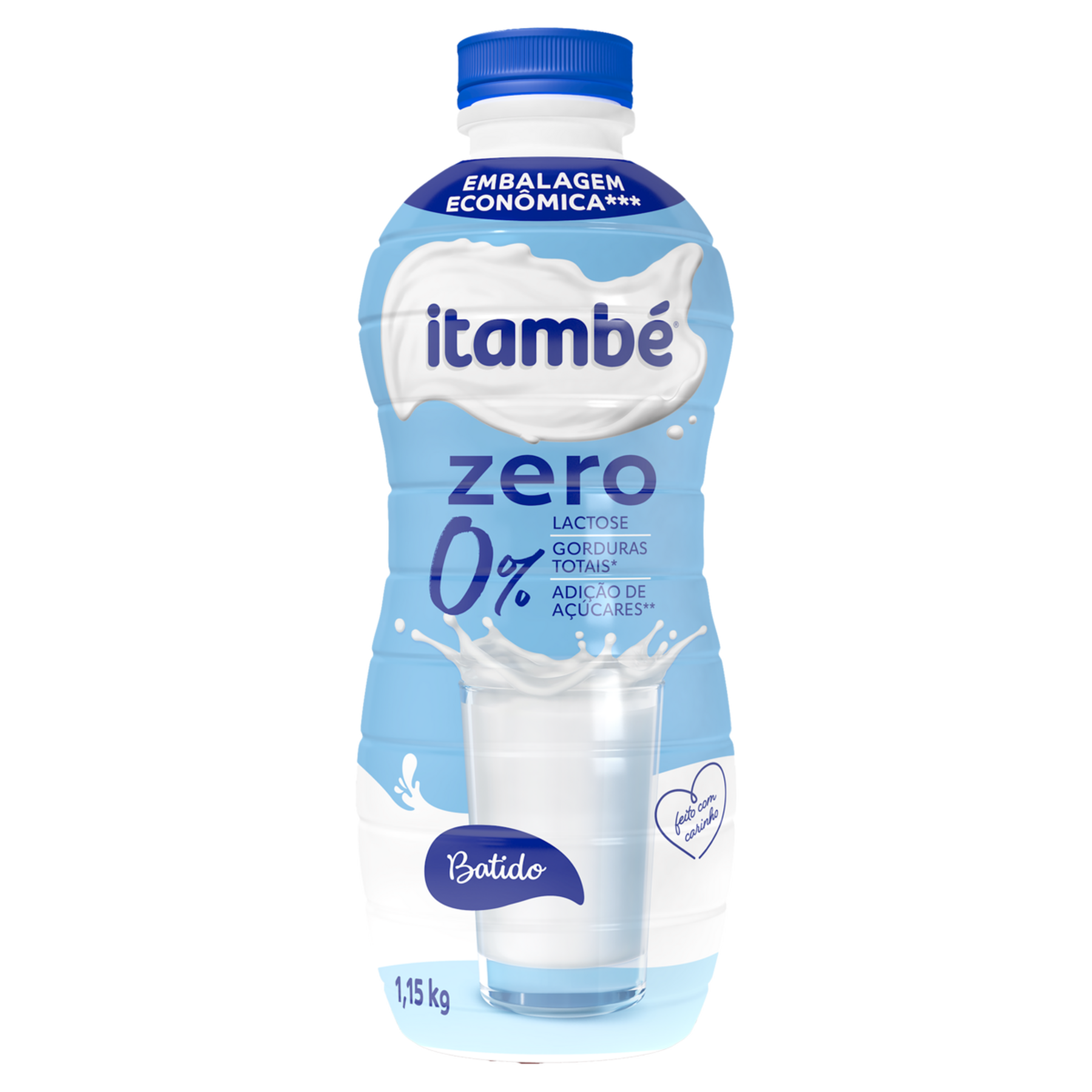 Iogurte Desnatado Batido Zero Lactose Itamb&eacute; Garrafa 1,15kg