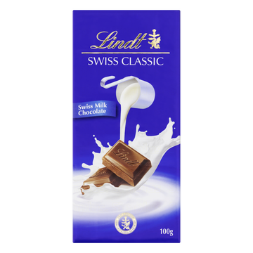 Chocolate Suíço ao Leite Lindt Swiss Classic Cartucho 100g
