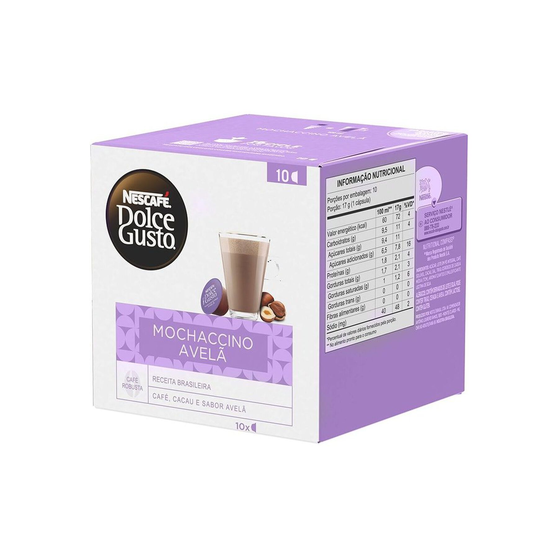 Mochaccino em Cápsula Avelã Dolce Gusto Nescafé Caixa C/10 Unidades