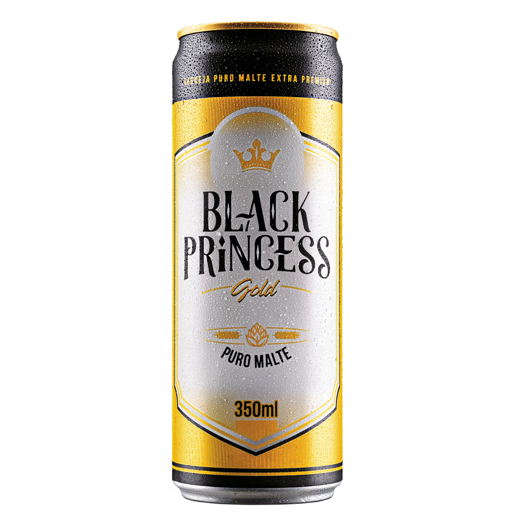 Cerveja Premium Puro Malte Gold Black Princess Lata 350ml&nbsp;