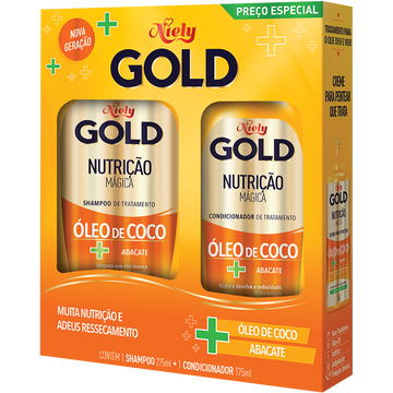 Shampoo 300ml + Condicionador 200ml Nutrição Poderosa Niely Gold